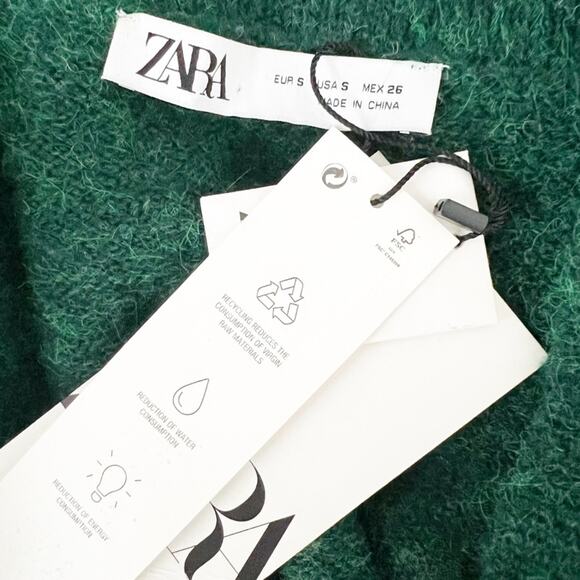 Zara Cut Out Turtleneck Sweater Green Size Small - Picture 5 of 5